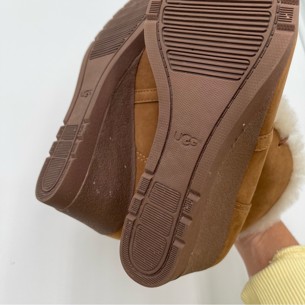 UGG Australia Jeovana Boots Chestnut Suede Waterproof  Wedge Lace Up size 9 - Picture 14 of 16